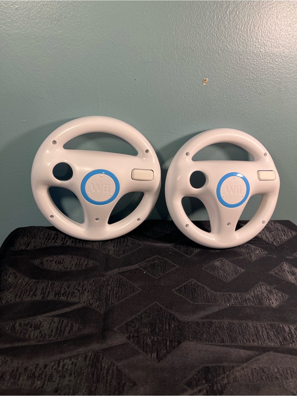 2 Pack Nintendo Wii Racing Wheel for Mario Kart Official OEM Controller Whites